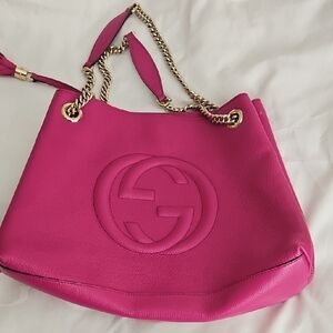 Gucci Fuchsia Leather Shoulder Bag